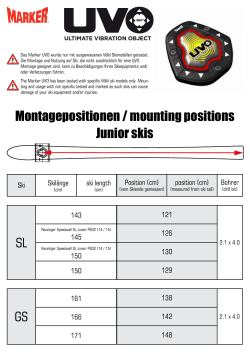 SL GS Montagepositionen / mounting positions Junior skis
