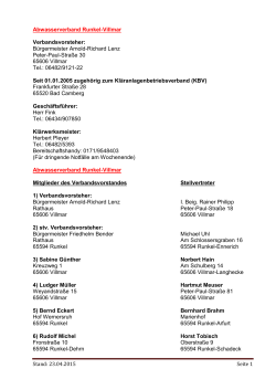 Stand: 23.04.2015 Seite 1 Abwasserverband Runkel