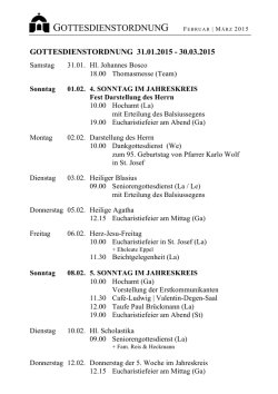 gottesdienstordnung - katholische kirchengemeinde st. ludwig