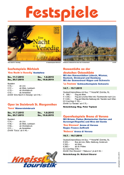 Festspiele 2015 - Kneissl Touristik