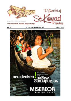 Ausgabe Nr. 17 vom 22.03.2015 - Pfarrei St. Konrad Regensburg