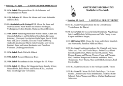 GOTTESDIENSTORDNUNG Stadtpfarrei St. Jakob