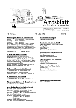 Amtsblatt kw12 - Gemeinde Unterstadion