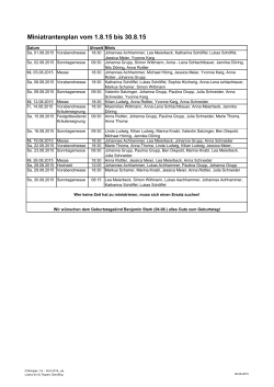 Ministrantenplan von 18.05.2015 bis 14.06.2015