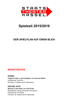 Spielplan 2015/2016 - Staatstheater Kassel