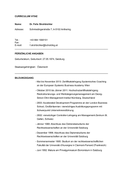 Dr. Felix Strohbichler Adresse