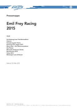 Pressemappe Emil Frey Racing 2015
