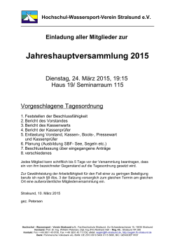 Jahreshauptversammlung 2015 - Hochschul