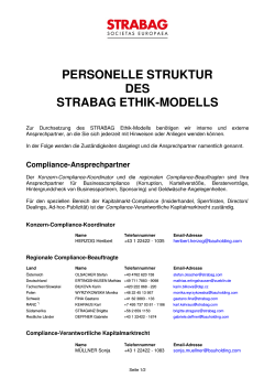 Personelle Struktur des STRABAG-Ethik