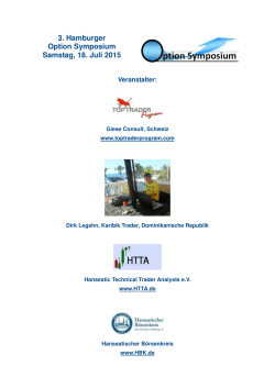 3. Hamburger Option Symposium Samstag, 18. Juli 2015