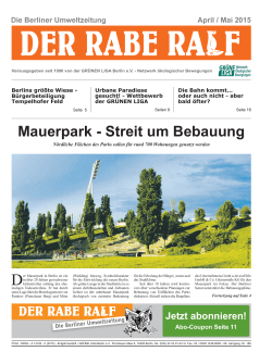 Mauerpark - Streit um Bebauung