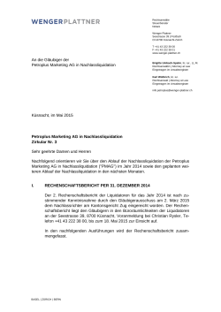Küsnacht, im Mai 2015 Petroplus Marketing AG in