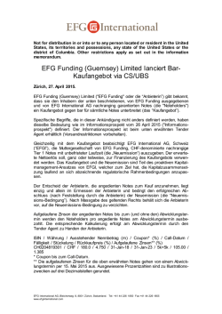 EFG Funding (Guernsey) Limited lanciert Bar