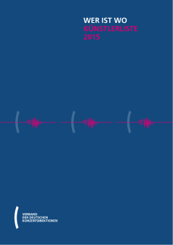 WER IST WO KÜNSTLERLISTE 2015