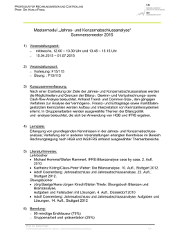 JA KA Analyse Veranstaltungs&uuml;bersicht SS 2015