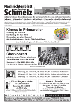 Ausgabe 22/2015 - Gemeinde Schmelz