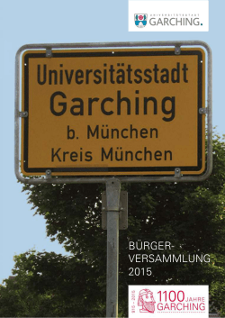 Bürgerversammlung Garching und Ortsteil