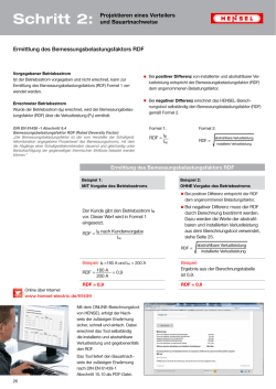 Ermittlung des Bemessungsbelastungsfaktors RDF Schritt