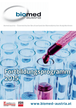 Fortbildungsprogramm 2015 zum - biomed