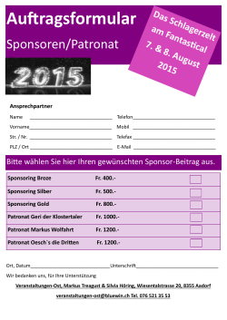 Sponsoring 2015 - Veranstaltungen-Ost
