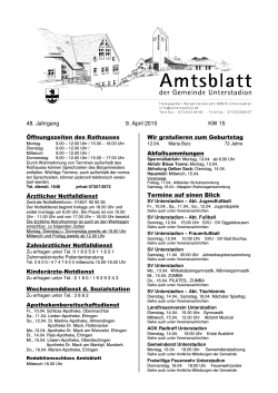 Amtsblatt kw15 - Gemeinde Unterstadion