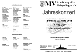 Jahreskonzert 2015 - Musikverein Stadtkapelle Holzgerlingen