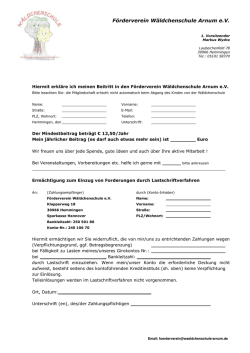 Beitrittserklärung Förderverein Wäldchenschule