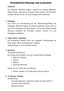 Protokoll der Sitzung vom 14.04.2015
