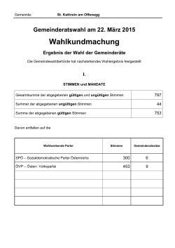 Wahlkundmachung - Gemeinde St. Kathrein am Offenegg