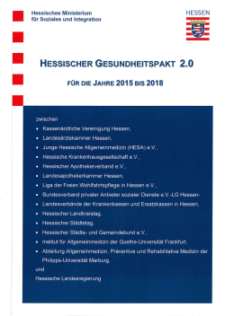 Hessischer Gesundheitspakt 2.0 - Hessisches Ministerium für