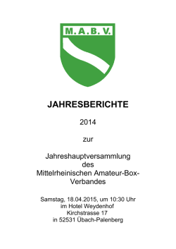 Jahresberichte 2014