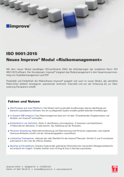 ISO 9001:2015 Neues Improve&reg; Modul