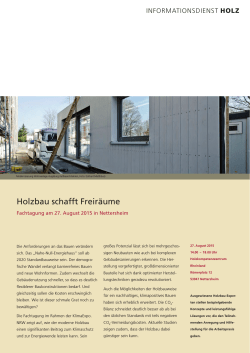 Holzbau schafft Freir&auml;ume - Holzkompetenzzentrum Rheinland