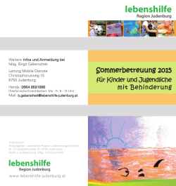 Sommerbetreuung 2015 - Lebenshilfe Region Judenburg