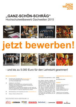 Hochschulwettbewerb des Deutschen Dach