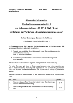 Informationen - Betriebswirtschaftslehre