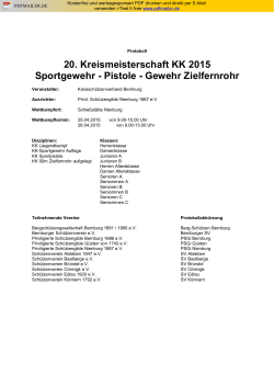 20. Kreismeisterschaft KK 2015 Sportgewehr - Pistole