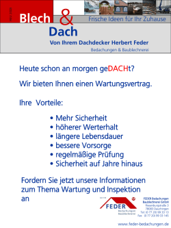 Dach Blech - Feder Bedachungen und Baublechnerei