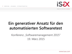 Ein generativer Ansatz f&uuml;r den automatisierten Softwaretest