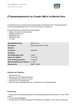 IT-Systembetreuer/in im Cluster HBLA f.w.Berufe Horn