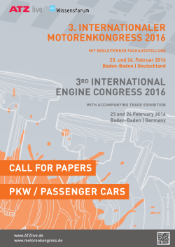 3. InternatIonaler Motorenkongress 2016 PkW / Passenger