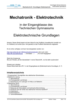 Mechatronik - Elektrotechnik - Carl-Engler-Schule