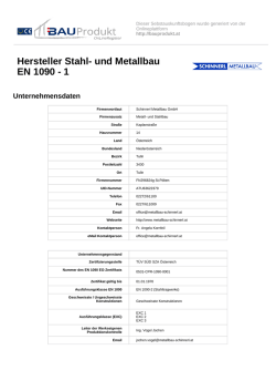Hersteller Stahl- und Metallbau EN 1090