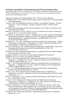 Perinatale/ metabolische Programmierung und