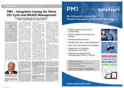PM1 &ndash; integrierte L&ouml;sung f&uuml;r Client Life Cycle und Wealth