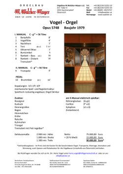 VOGEL ORGEL (Opus 5748 - Baujahr 1979)