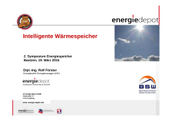 Intelligente Wärmespeicher Rolf Förster, energie.depot GmbH