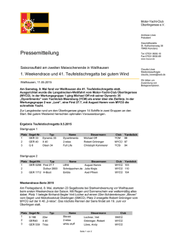 Pressemitteilung MYCÜ: Zwei Gewinner bei der Teufelstischregatta