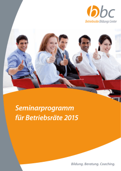 Seminarprogramm für Betriebsräte 2015