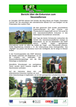 Bericht über die Exkursion zum Neusiedlersee